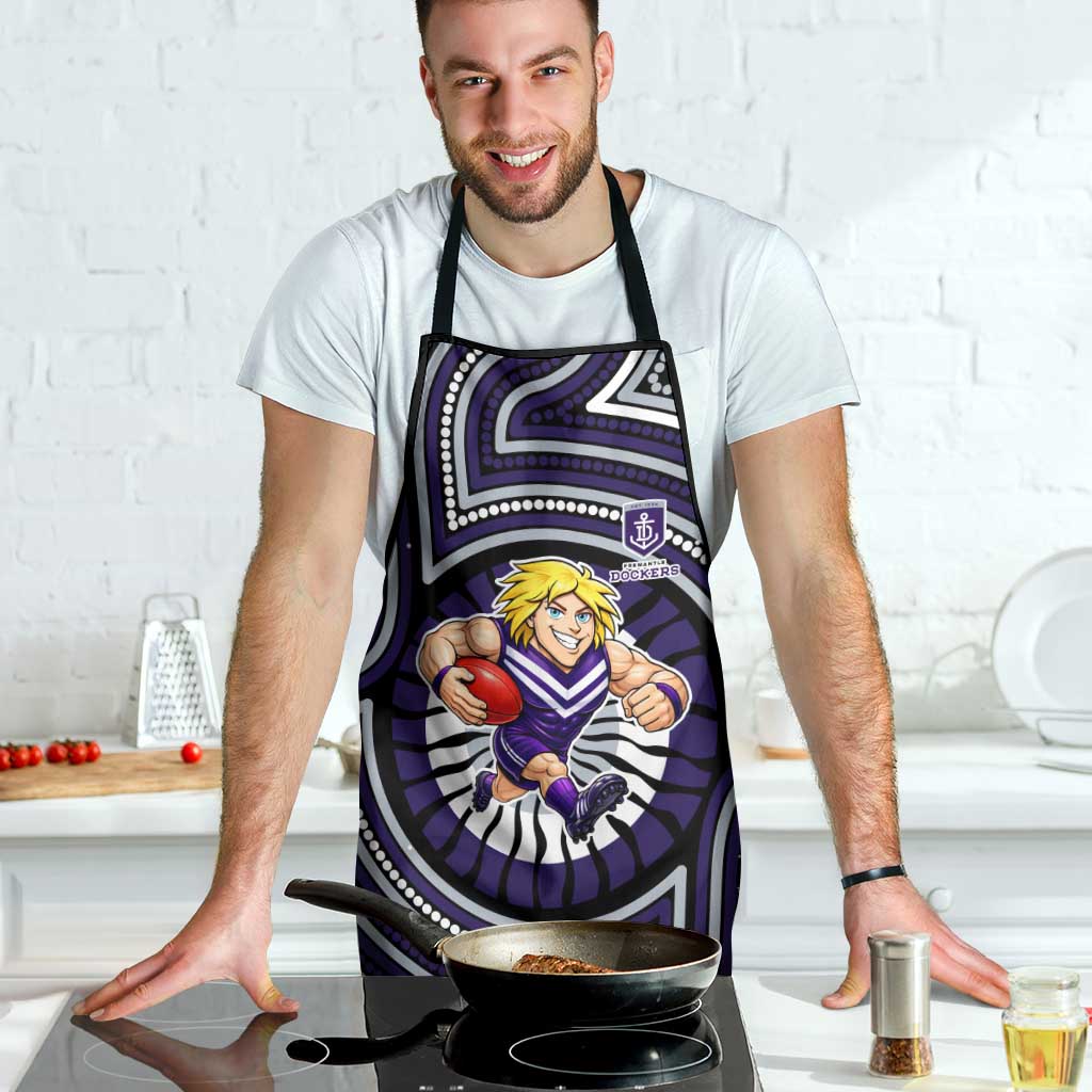 Fremantle Dockers Apron Indigenous Monochrome Dot Art Mascot Style