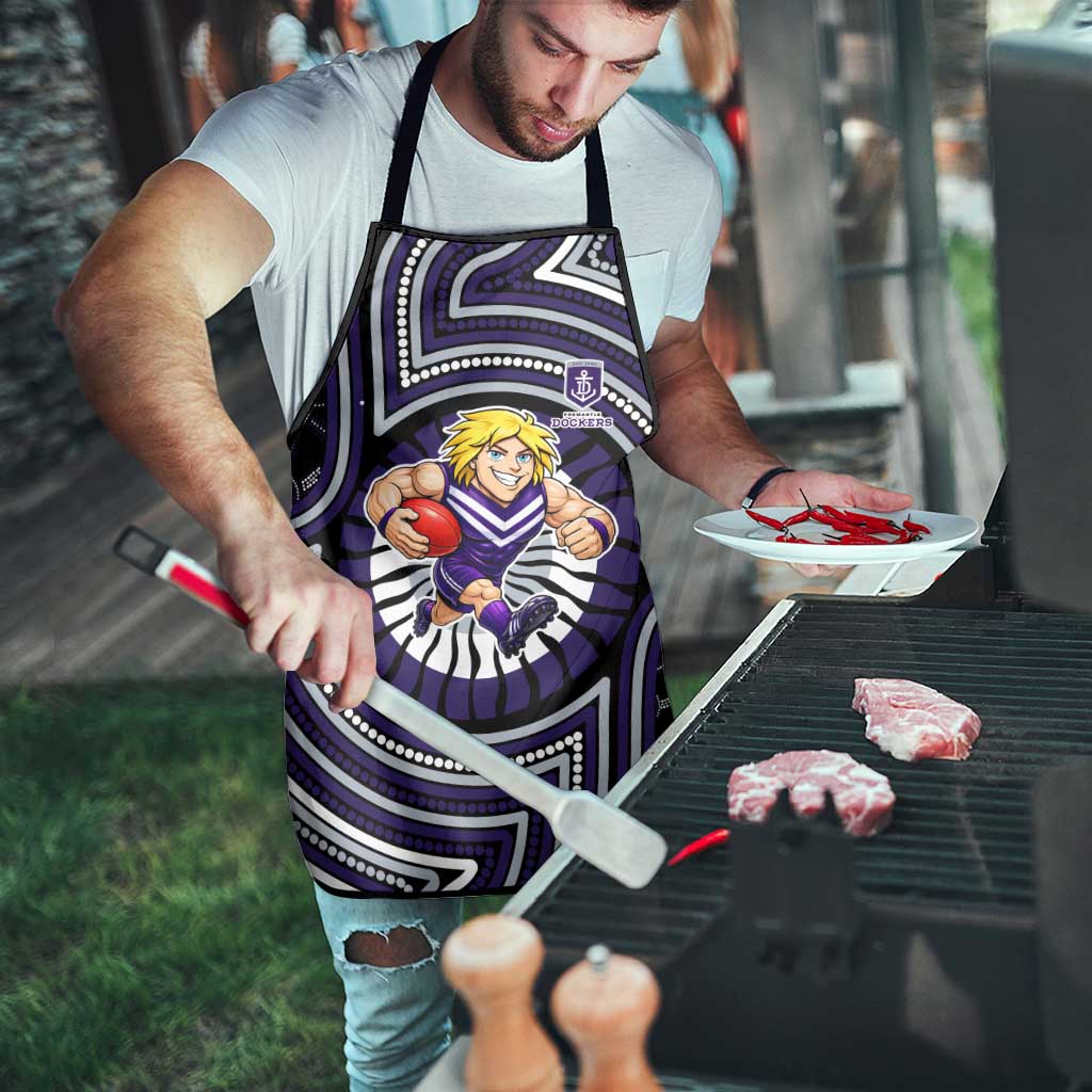 Fremantle Dockers Apron Indigenous Monochrome Dot Art Mascot Style