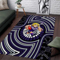 Fremantle Dockers Area Rug Indigenous Monochrome Dot Art Mascot Style