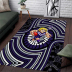 Fremantle Dockers Area Rug Indigenous Monochrome Dot Art Mascot Style