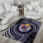 Fremantle Dockers Area Rug Indigenous Monochrome Dot Art Mascot Style
