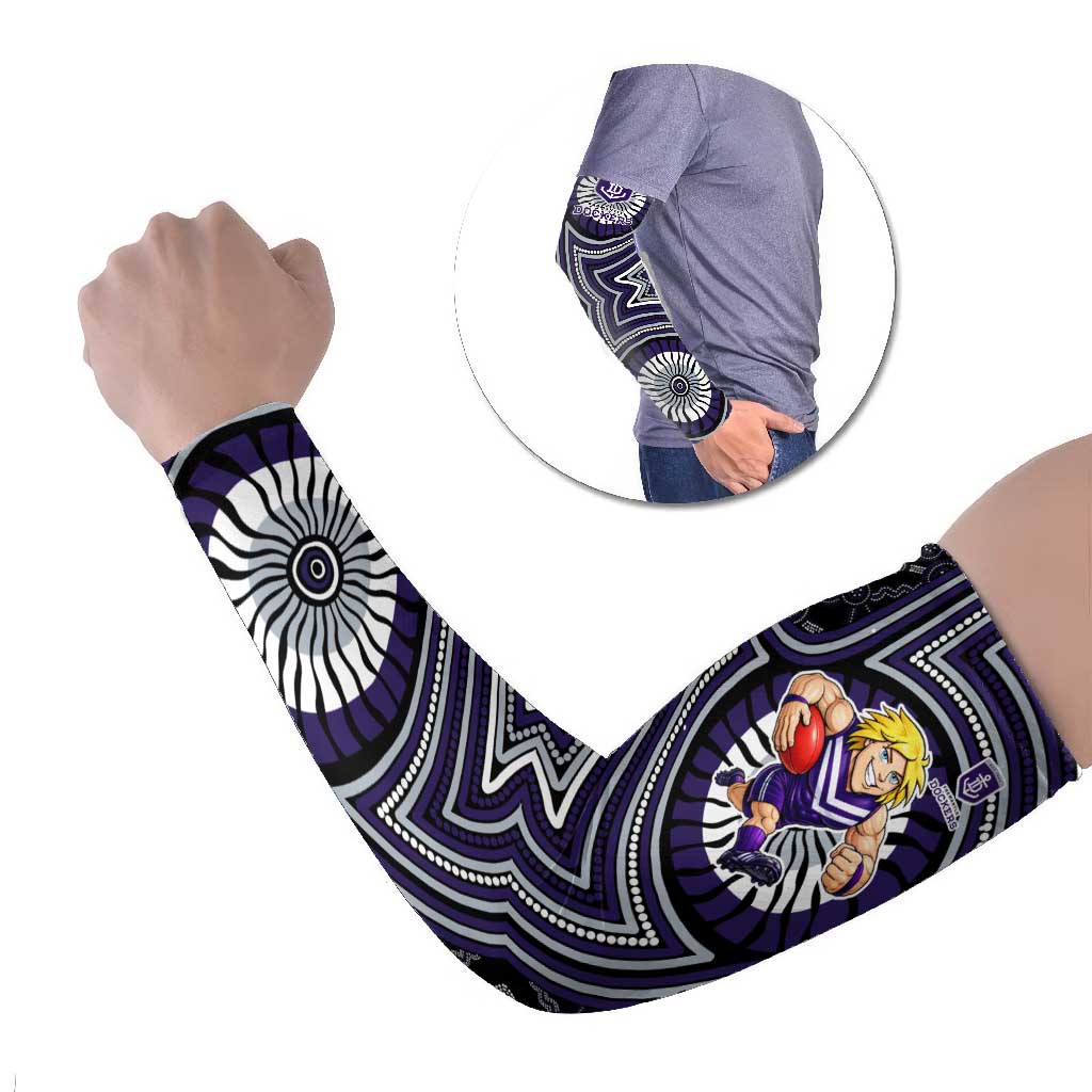 Fremantle Dockers Arm Sleeves Indigenous Monochrome Dot Art Mascot Style