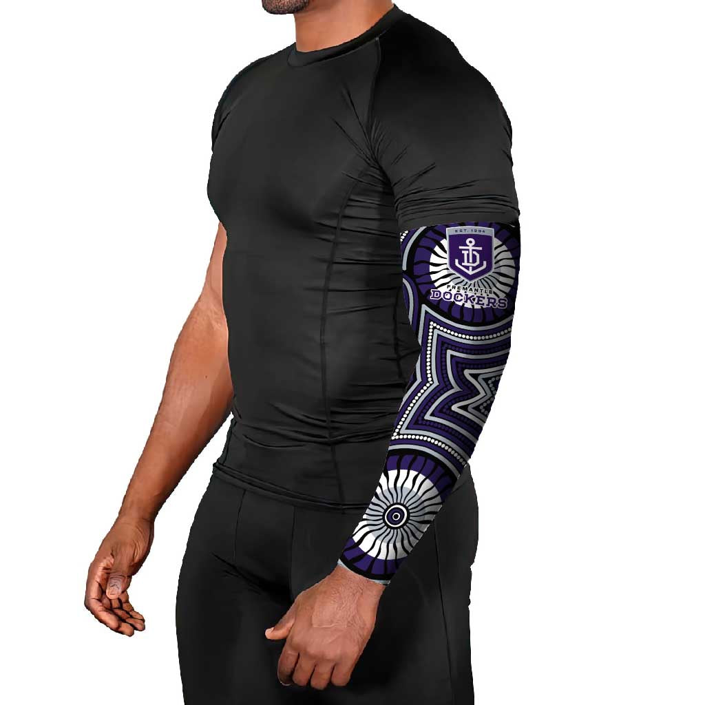 Fremantle Dockers Arm Sleeves Indigenous Monochrome Dot Art Mascot Style