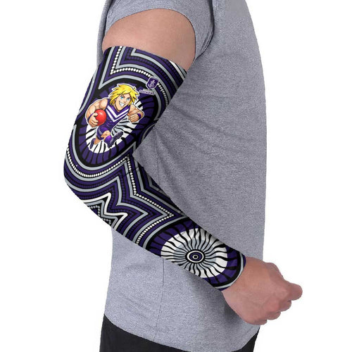 Fremantle Dockers Arm Sleeves Indigenous Monochrome Dot Art Mascot Style