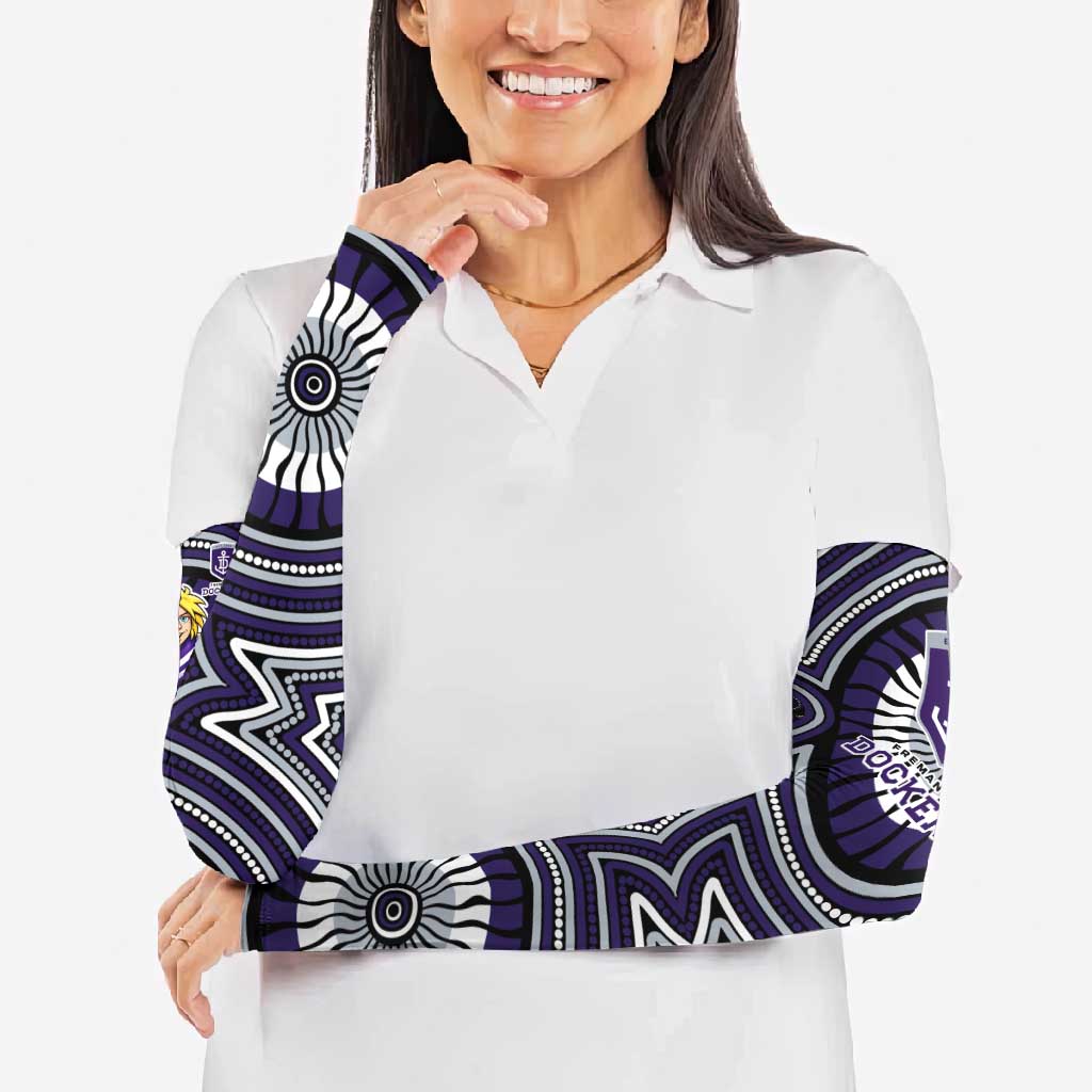 Fremantle Dockers Arm Sleeves Indigenous Monochrome Dot Art Mascot Style