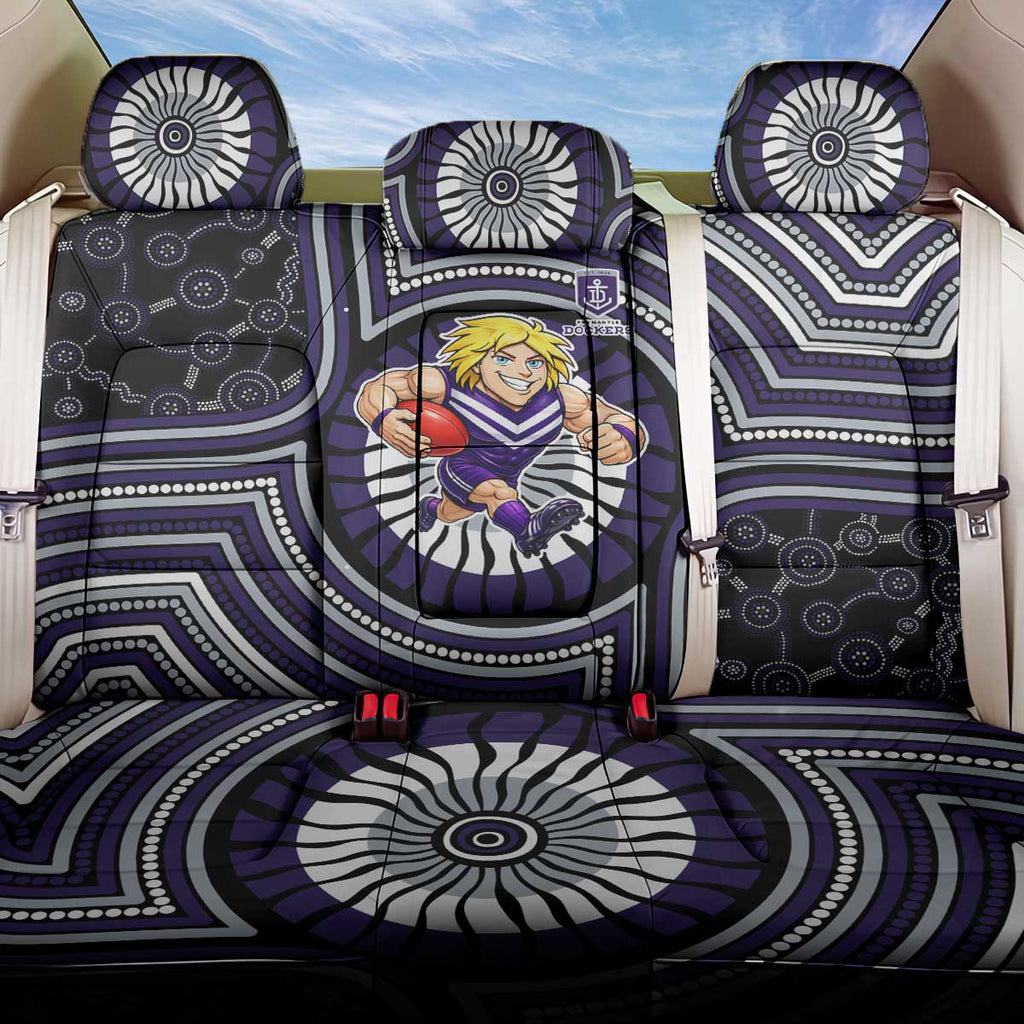 Fremantle Dockers Back Car Seat Cover Indigenous Monochrome Dot Art Mascot Style