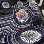 Fremantle Dockers Back Car Seat Cover Indigenous Monochrome Dot Art Mascot Style