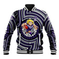 Fremantle Dockers Baseball Jacket Indigenous Monochrome Dot Art Mascot Style