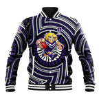 Fremantle Dockers Baseball Jacket Indigenous Monochrome Dot Art Mascot Style
