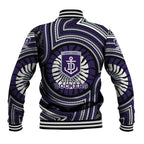 Fremantle Dockers Baseball Jacket Indigenous Monochrome Dot Art Mascot Style