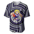 Fremantle Dockers Baseball Jersey Indigenous Monochrome Dot Art Mascot Style