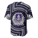 Fremantle Dockers Baseball Jersey Indigenous Monochrome Dot Art Mascot Style