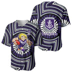 Fremantle Dockers Baseball Jersey Indigenous Monochrome Dot Art Mascot Style
