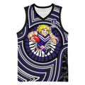 Fremantle Dockers Basketball Jersey Indigenous Monochrome Dot Art Mascot Style