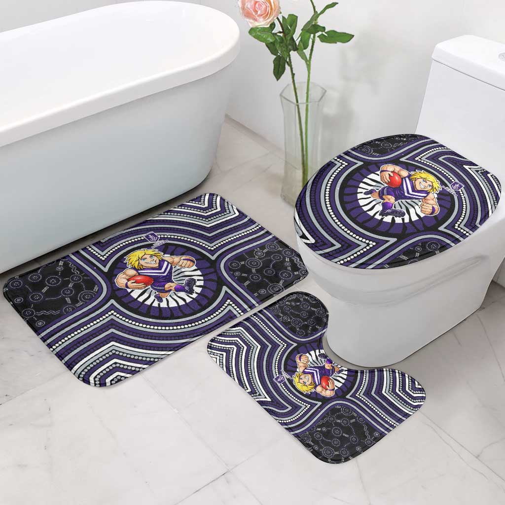 Fremantle Dockers Bathroom Set Indigenous Monochrome Dot Art Mascot Style