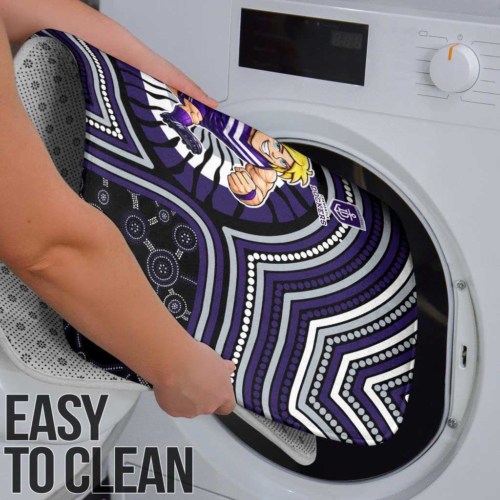 Fremantle Dockers Bathroom Set Indigenous Monochrome Dot Art Mascot Style