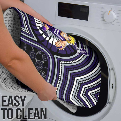 Fremantle Dockers Bathroom Set Indigenous Monochrome Dot Art Mascot Style