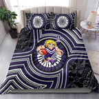 Fremantle Dockers Bedding Set Indigenous Monochrome Dot Art Mascot Style