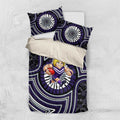 Fremantle Dockers Bedding Set Indigenous Monochrome Dot Art Mascot Style