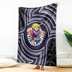 Fremantle Dockers Blanket Indigenous Monochrome Dot Art Mascot Style
