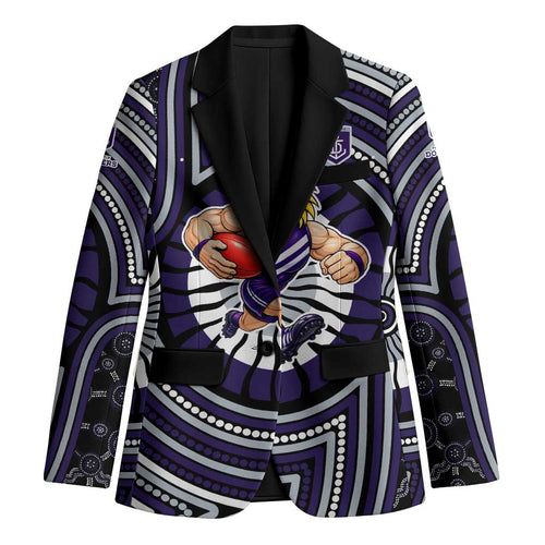 Fremantle Dockers Blazer Indigenous Monochrome Dot Art Mascot Style