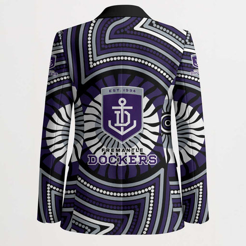 Fremantle Dockers Blazer Indigenous Monochrome Dot Art Mascot Style