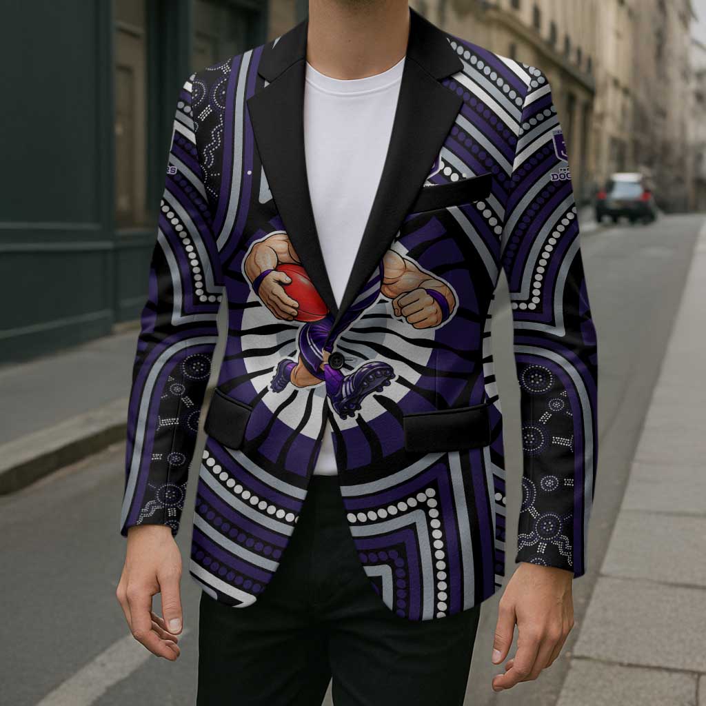 Fremantle Dockers Blazer Indigenous Monochrome Dot Art Mascot Style