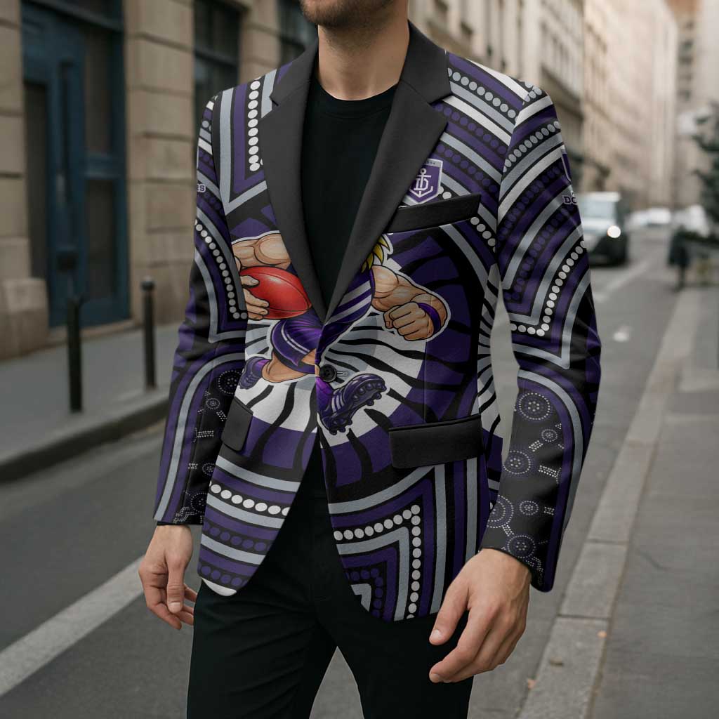 Fremantle Dockers Blazer Indigenous Monochrome Dot Art Mascot Style