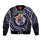 Fremantle Dockers Bomber Jacket Indigenous Monochrome Dot Art Mascot Style