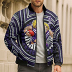 Fremantle Dockers Bomber Puffer Jacket Indigenous Monochrome Dot Art Mascot Style