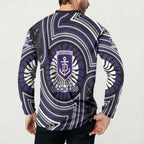 Fremantle Dockers Button Sweatshirt Indigenous Monochrome Dot Art Mascot Style