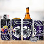 Fremantle Dockers 4 in 1 Can Cooler Tumbler Indigenous Monochrome Dot Art Mascot Style