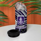 Fremantle Dockers 4 in 1 Can Cooler Tumbler Indigenous Monochrome Dot Art Mascot Style