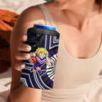 Fremantle Dockers 4 in 1 Can Cooler Tumbler Indigenous Monochrome Dot Art Mascot Style