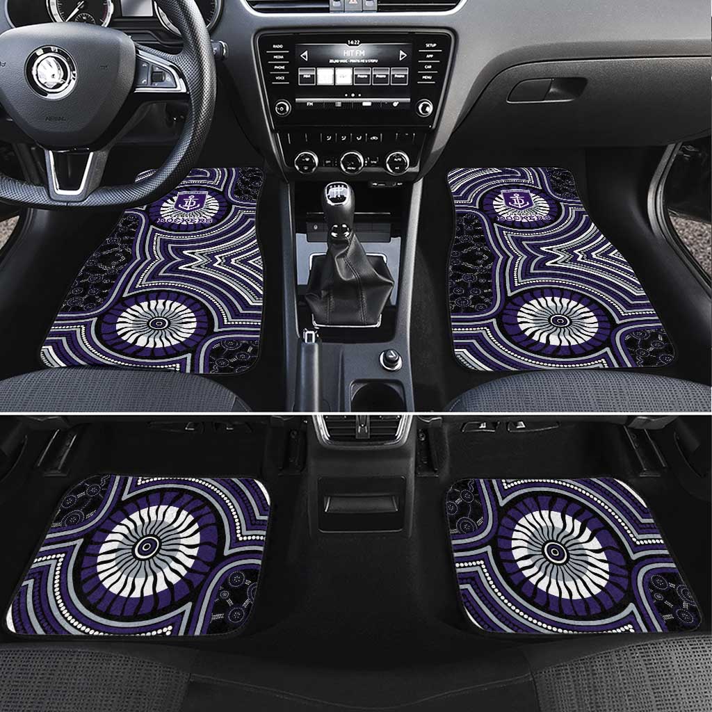 Fremantle Dockers Car Mats Indigenous Monochrome Dot Art Mascot Style