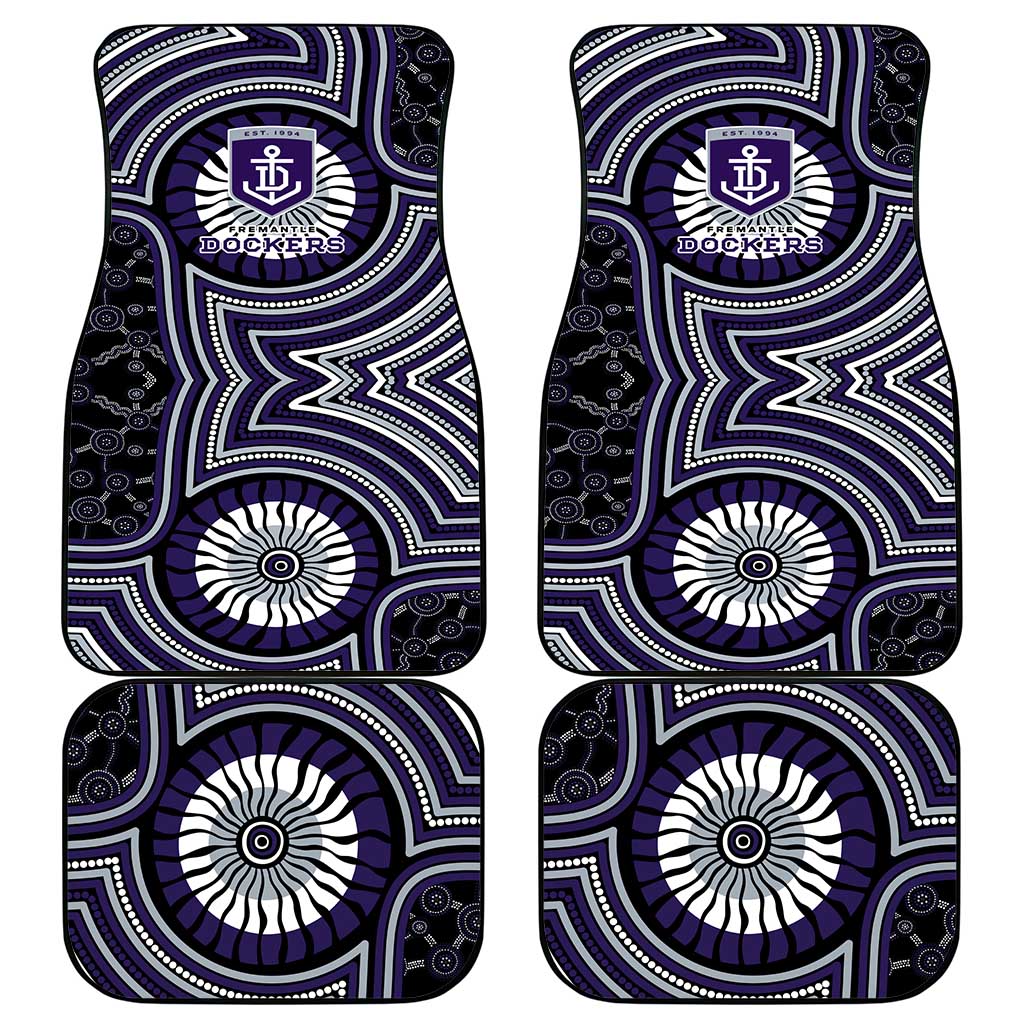 Fremantle Dockers Car Mats Indigenous Monochrome Dot Art Mascot Style