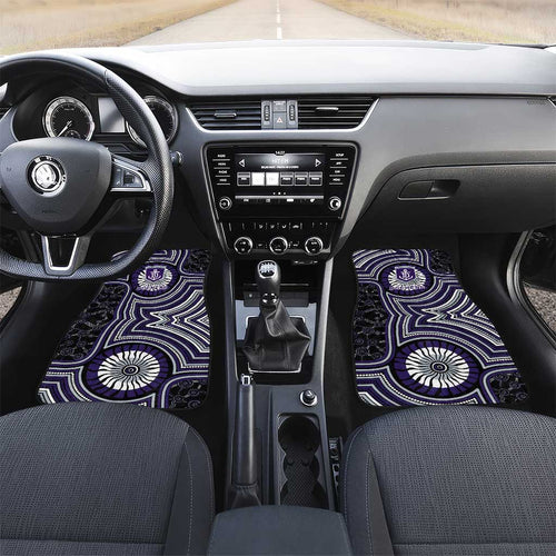 Fremantle Dockers Car Mats Indigenous Monochrome Dot Art Mascot Style