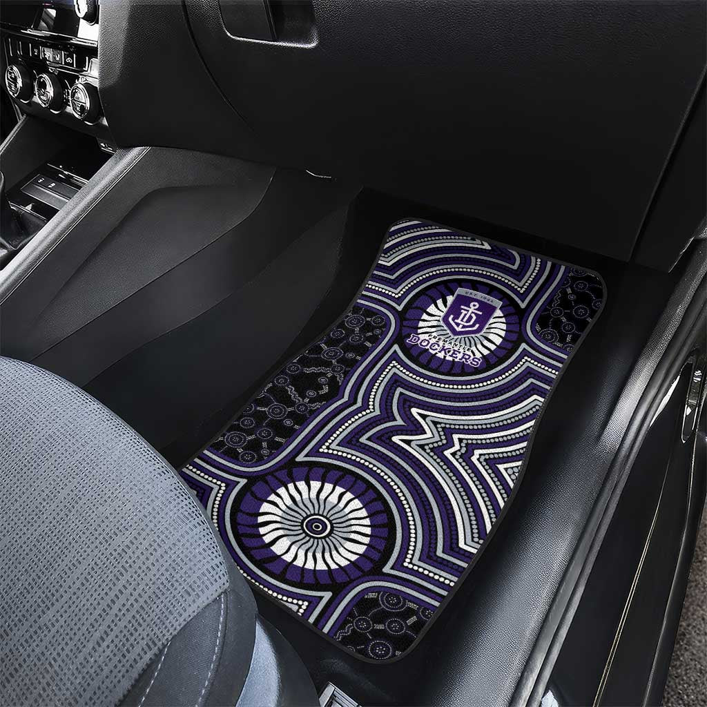 Fremantle Dockers Car Mats Indigenous Monochrome Dot Art Mascot Style