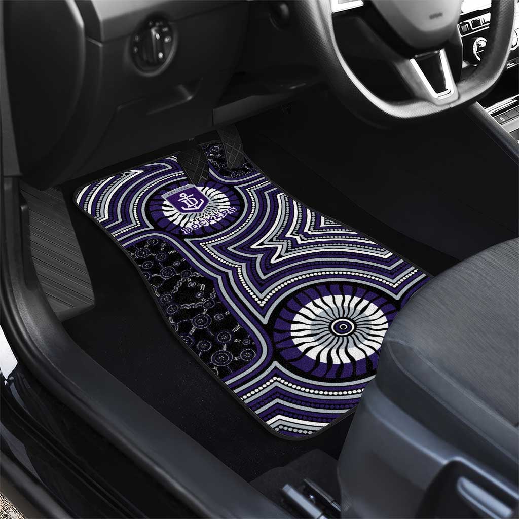 Fremantle Dockers Car Mats Indigenous Monochrome Dot Art Mascot Style