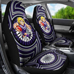 Fremantle Dockers Car Seat Cover Indigenous Monochrome Dot Art Mascot Style
