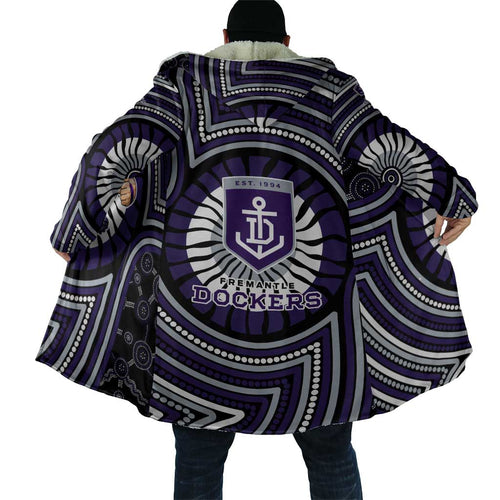 Fremantle Dockers Cloak Indigenous Monochrome Dot Art Mascot Style
