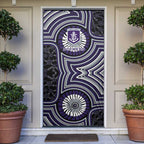 Fremantle Dockers Door Cover Indigenous Monochrome Dot Art Mascot Style