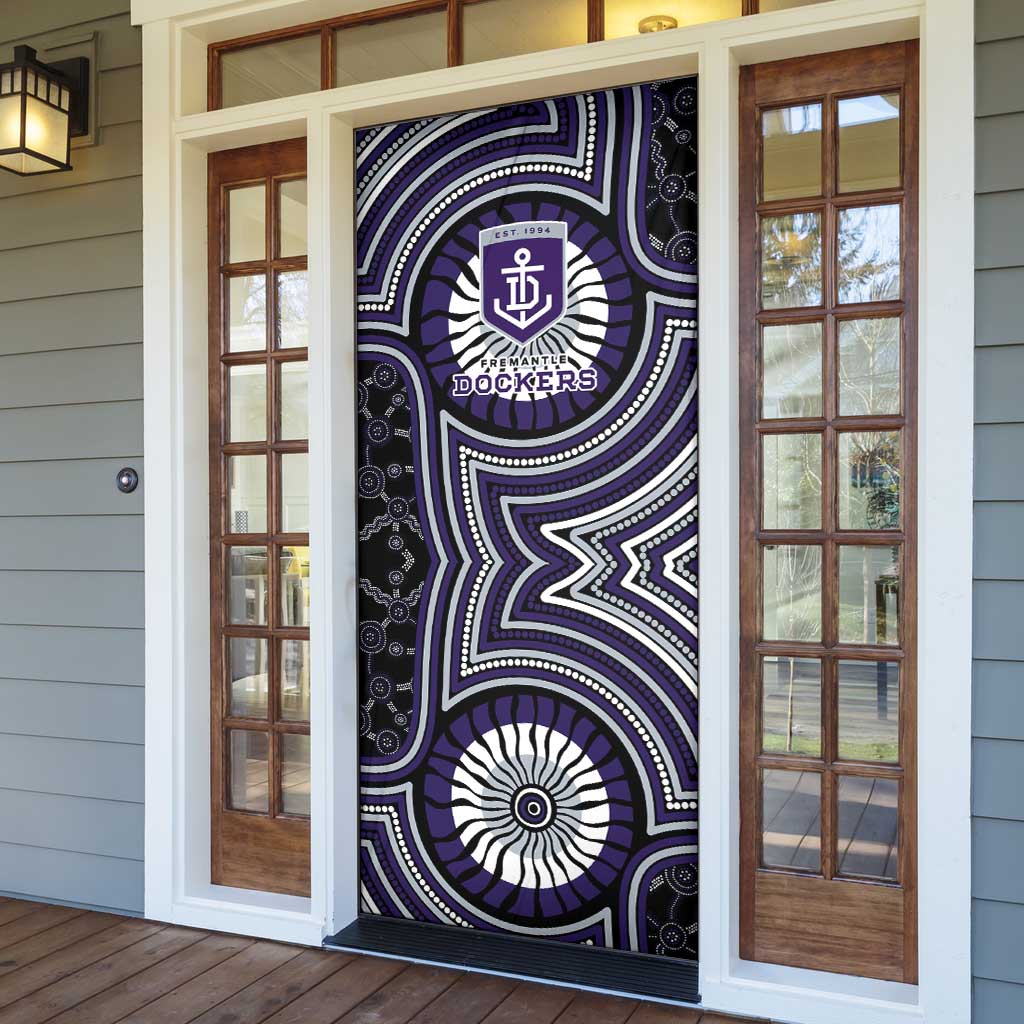 Fremantle Dockers Door Cover Indigenous Monochrome Dot Art Mascot Style
