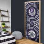 Fremantle Dockers Door Cover Indigenous Monochrome Dot Art Mascot Style