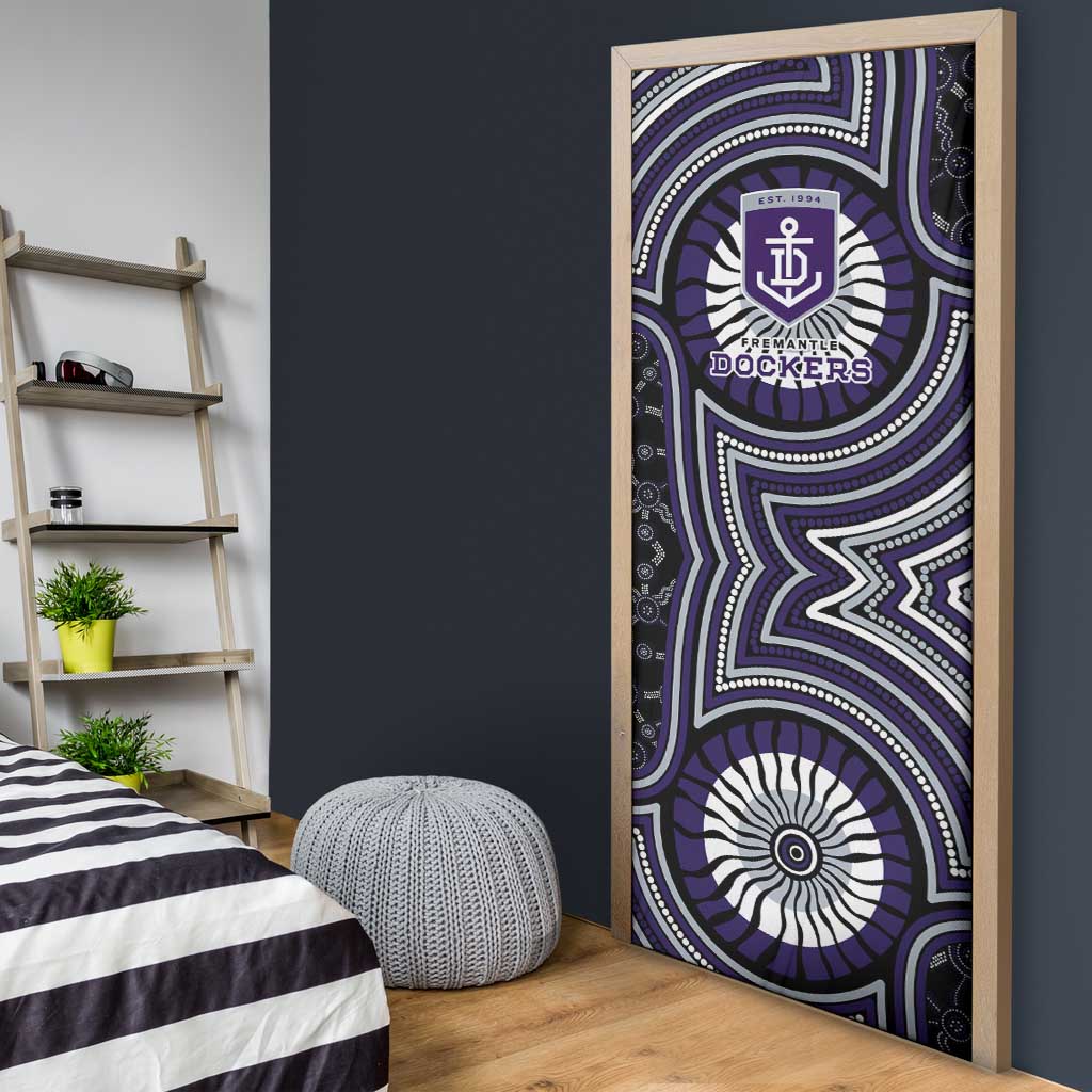 Fremantle Dockers Door Cover Indigenous Monochrome Dot Art Mascot Style