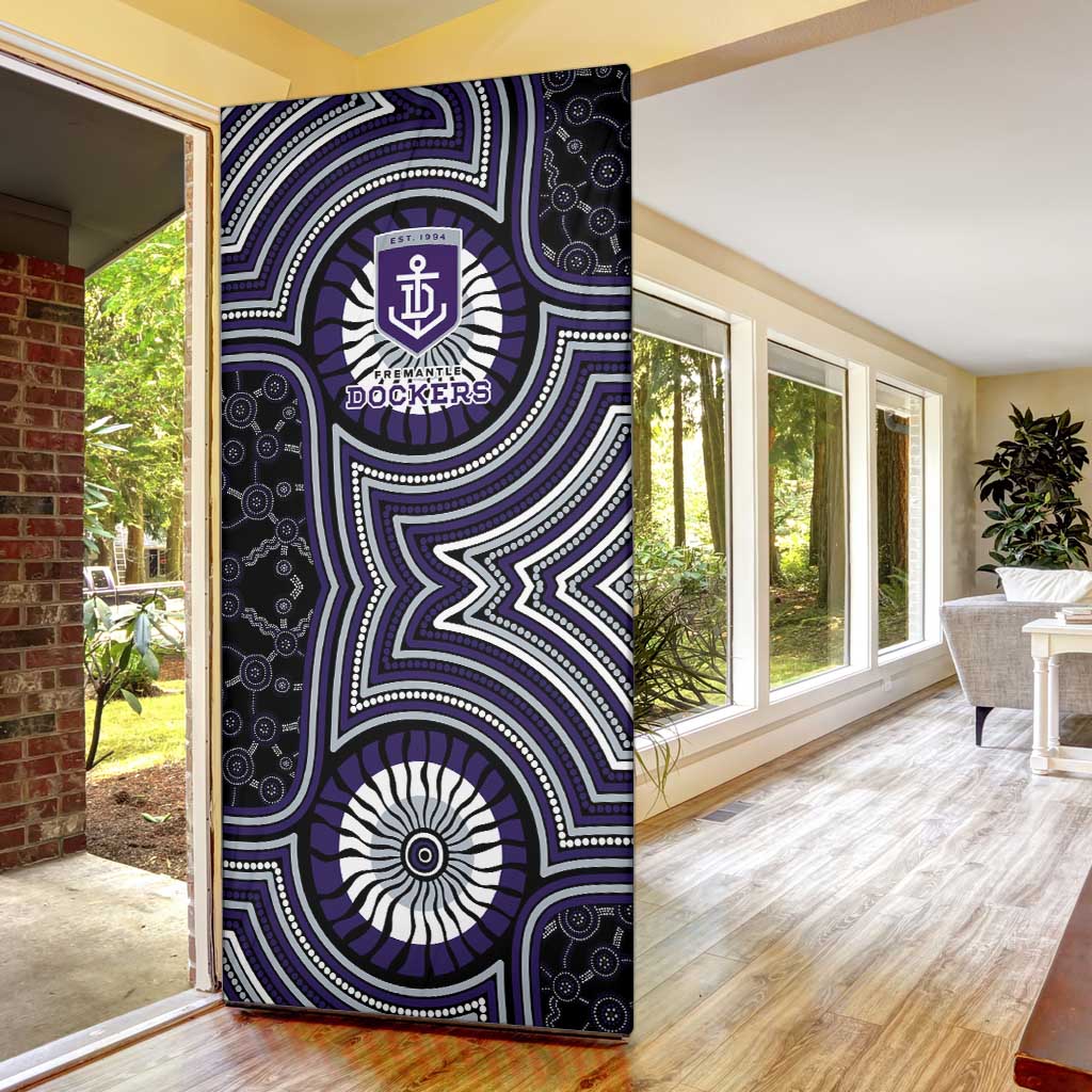 Fremantle Dockers Door Cover Indigenous Monochrome Dot Art Mascot Style