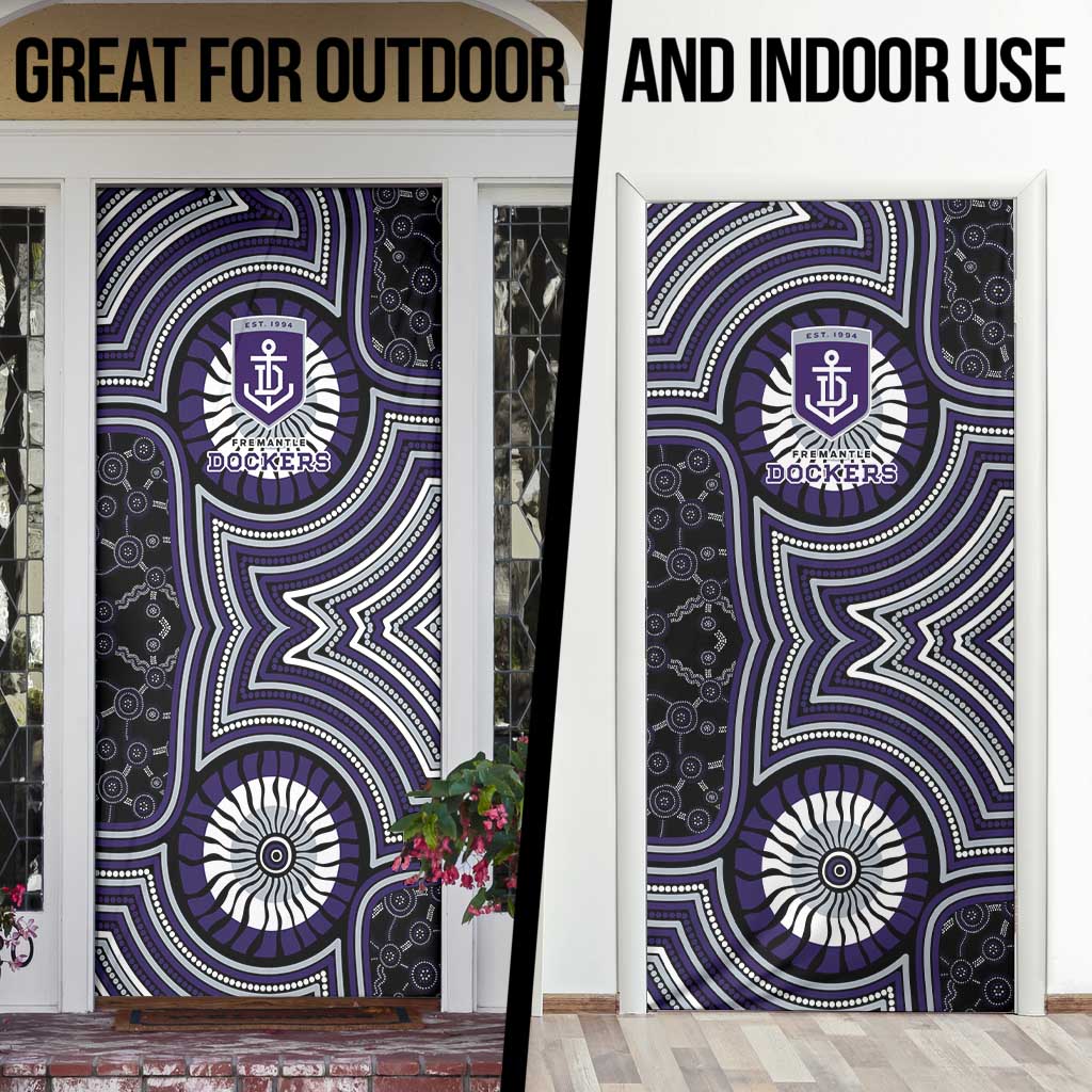 Fremantle Dockers Door Cover Indigenous Monochrome Dot Art Mascot Style