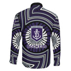 Fremantle Dockers Family Matching Mermaid Dress and Hawaiian Shirt Indigenous Monochrome Dot Art Mascot Style