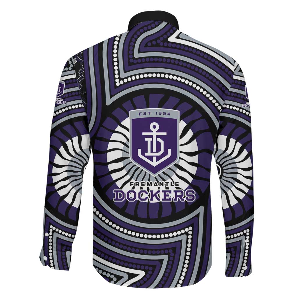 Fremantle Dockers Family Matching Mermaid Dress and Hawaiian Shirt Indigenous Monochrome Dot Art Mascot Style