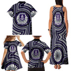 Fremantle Dockers Family Matching Tank Maxi Dress and Hawaiian Shirt Indigenous Monochrome Dot Art Mascot Style